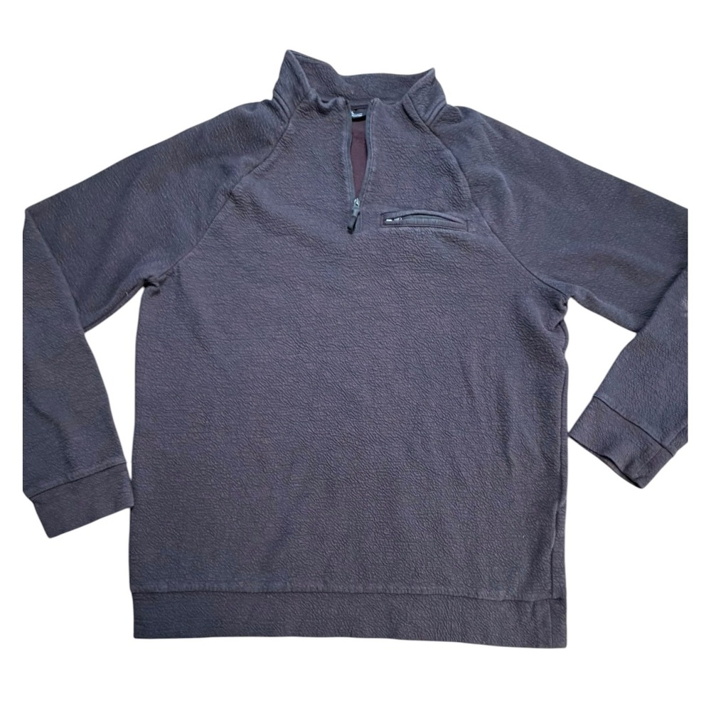 Marc Anthony Mens Large Slim Fit Quarter Zip Pullover Maroon Waffle Knit Sweater